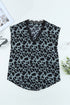 Floral Scalloped V Neck Short Sleeves Top